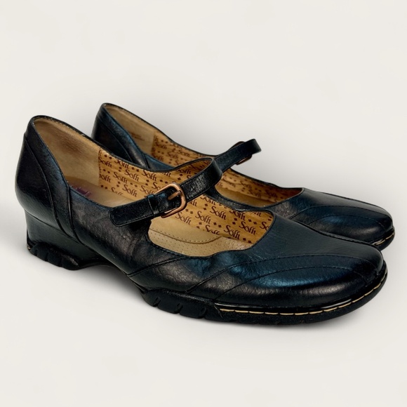 Sofft Women's Black Mary Jane Preppy Minimalist Comfort Leather Shoes Sz 8M Fall - Picture 1 of 12